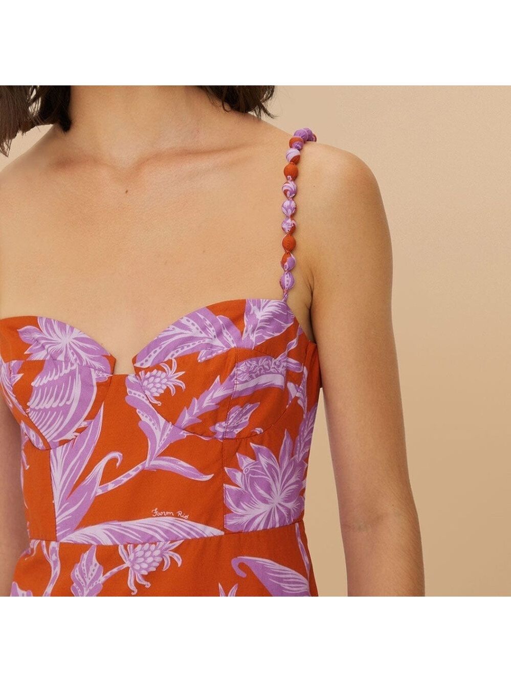 Farm Rio Mixed Tropical Swing Sleeveless Midi Dress - Picture 3 of 8